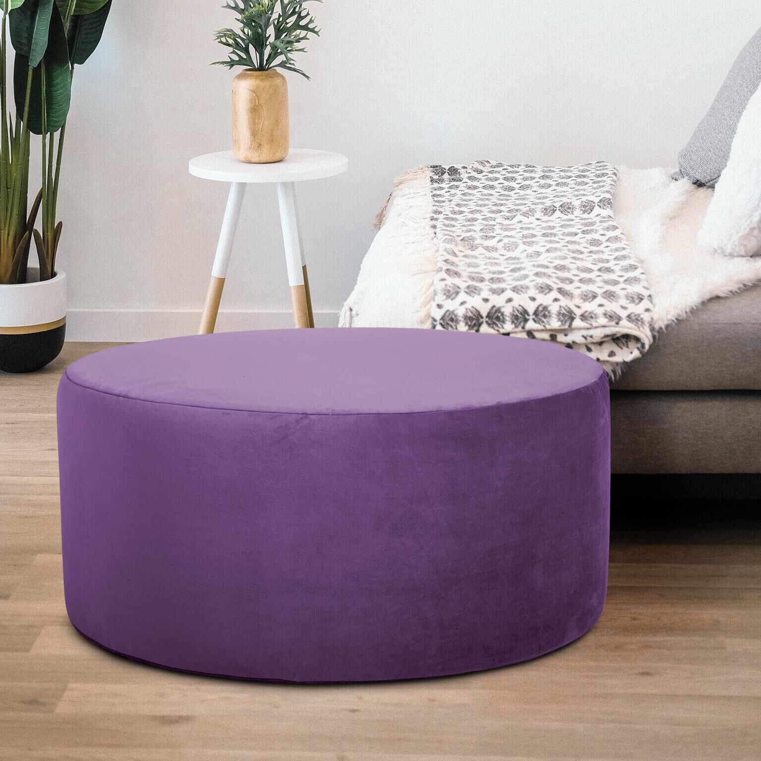 Bella 18 inch Eggplant Purple Ottoman