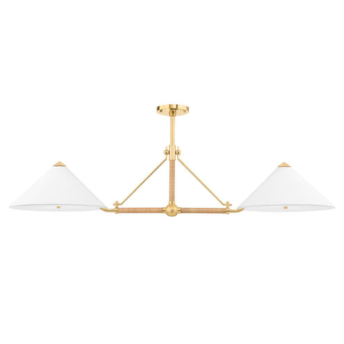 Williamsburg 4 Light 57 inch Aged Brass Island Light Ceiling Light