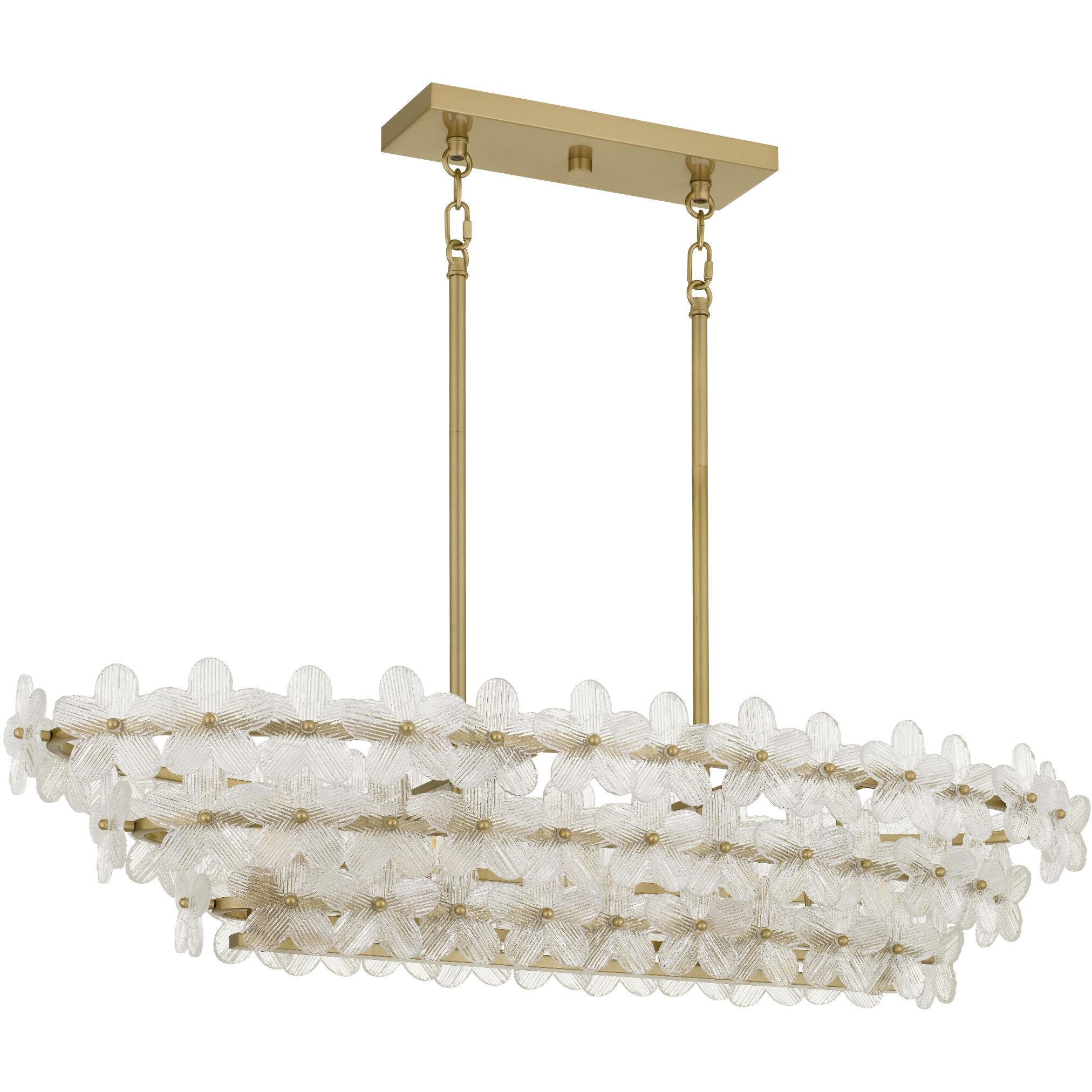 Wright 5 Light 42 inch Brushed Gold Island Light Ceiling Light