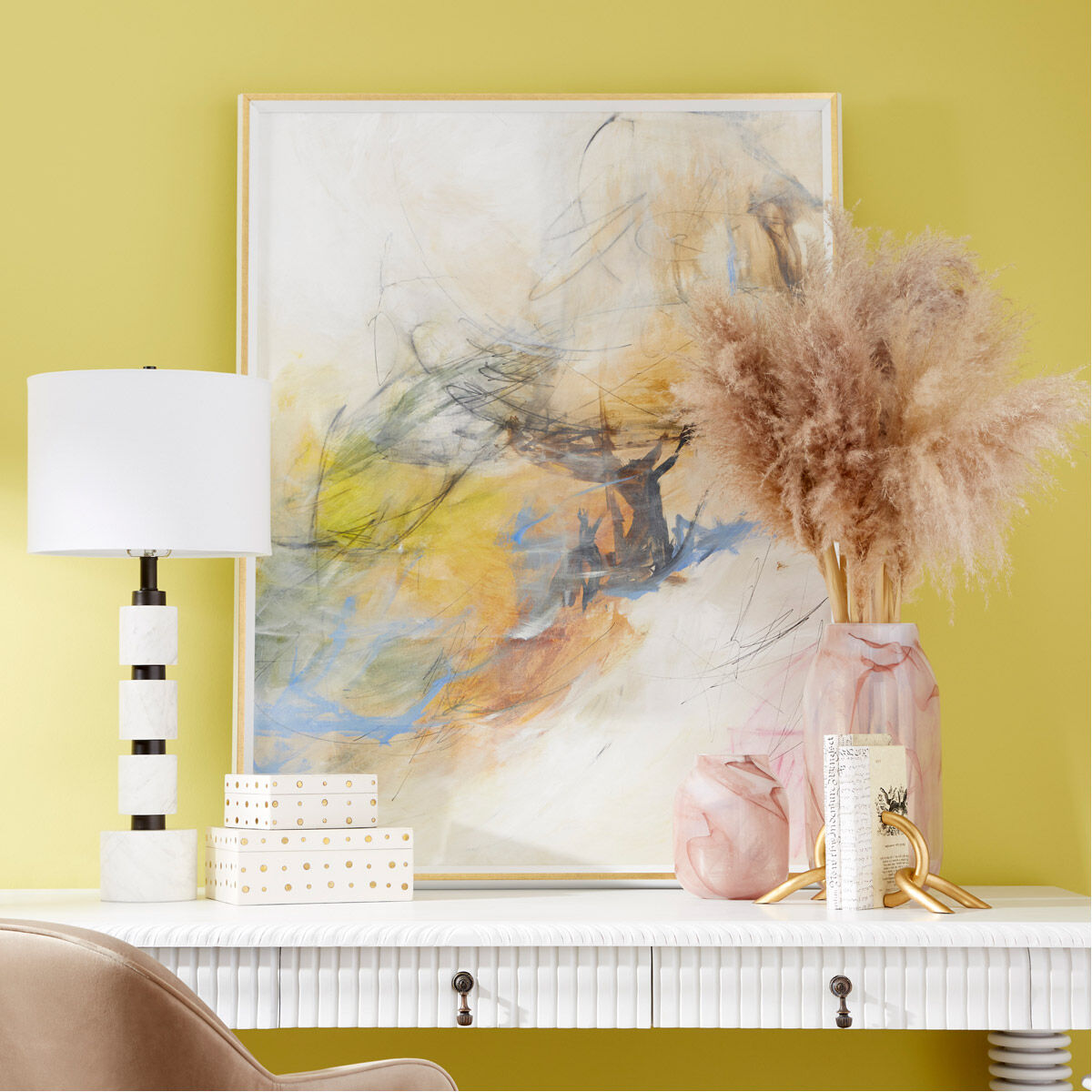 Dot Crown White And Brass Container