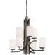 Pendenza 8 Light 26.5 inch Oil Rubbed Bronze with White Chandelier Ceiling Light