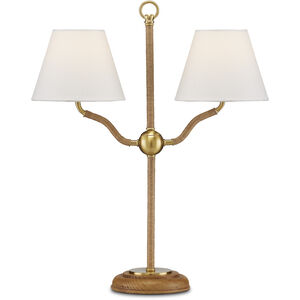 Sirocco 22.25 inch 40.00 watt Natural and Antique Brass Desk Lamp Portable Light