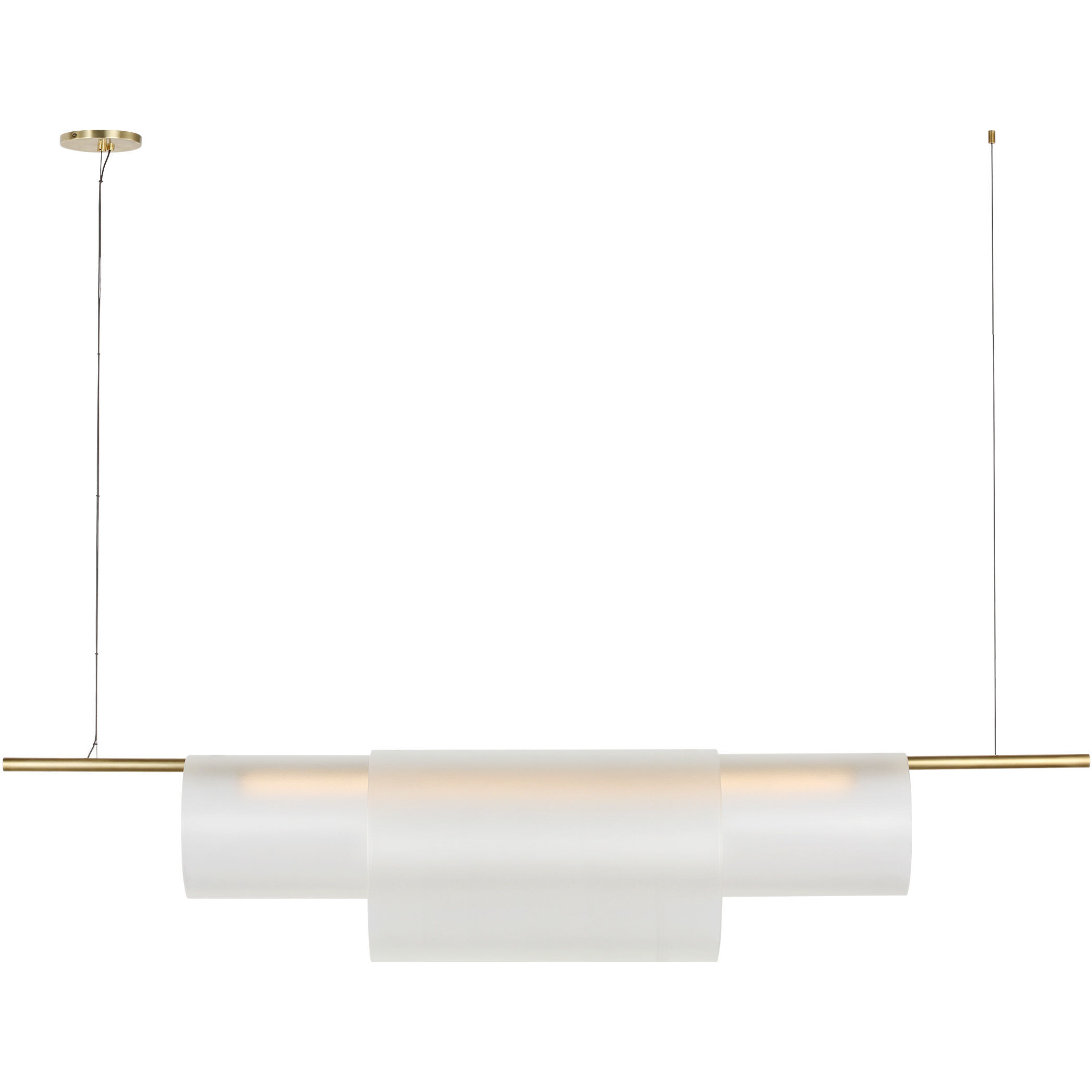 Peter Bristol Trace LED 60 inch Hand-Rubbed Antique Brass Double Linear Chandelier Ceiling Light