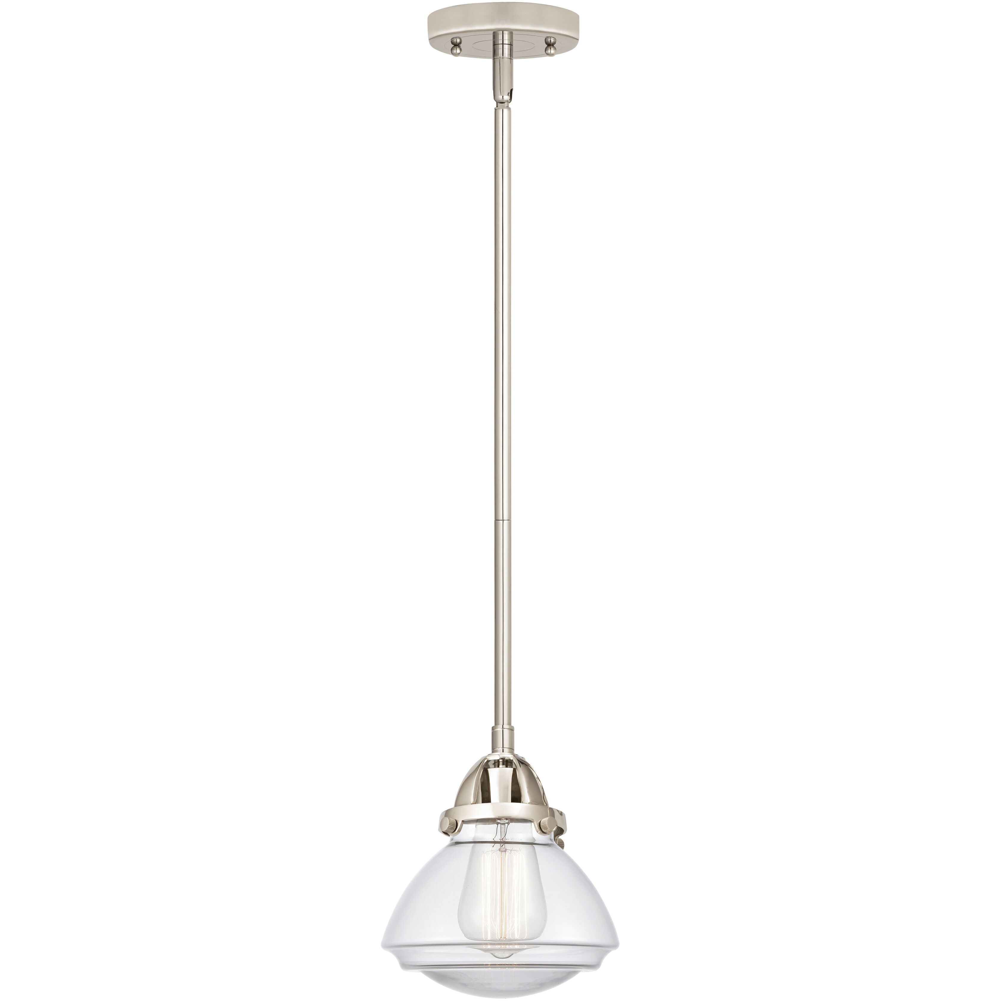 Nouveau 2 Olean LED 6.75 inch Polished Nickel Mini Pendant Ceiling Light in Clear