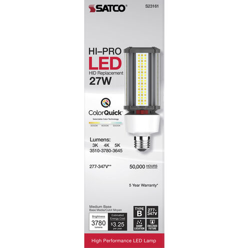 Lumos LED Medium 27 watt 277-347 3000K/4000K/5000K HID Replacements, HID Replacements