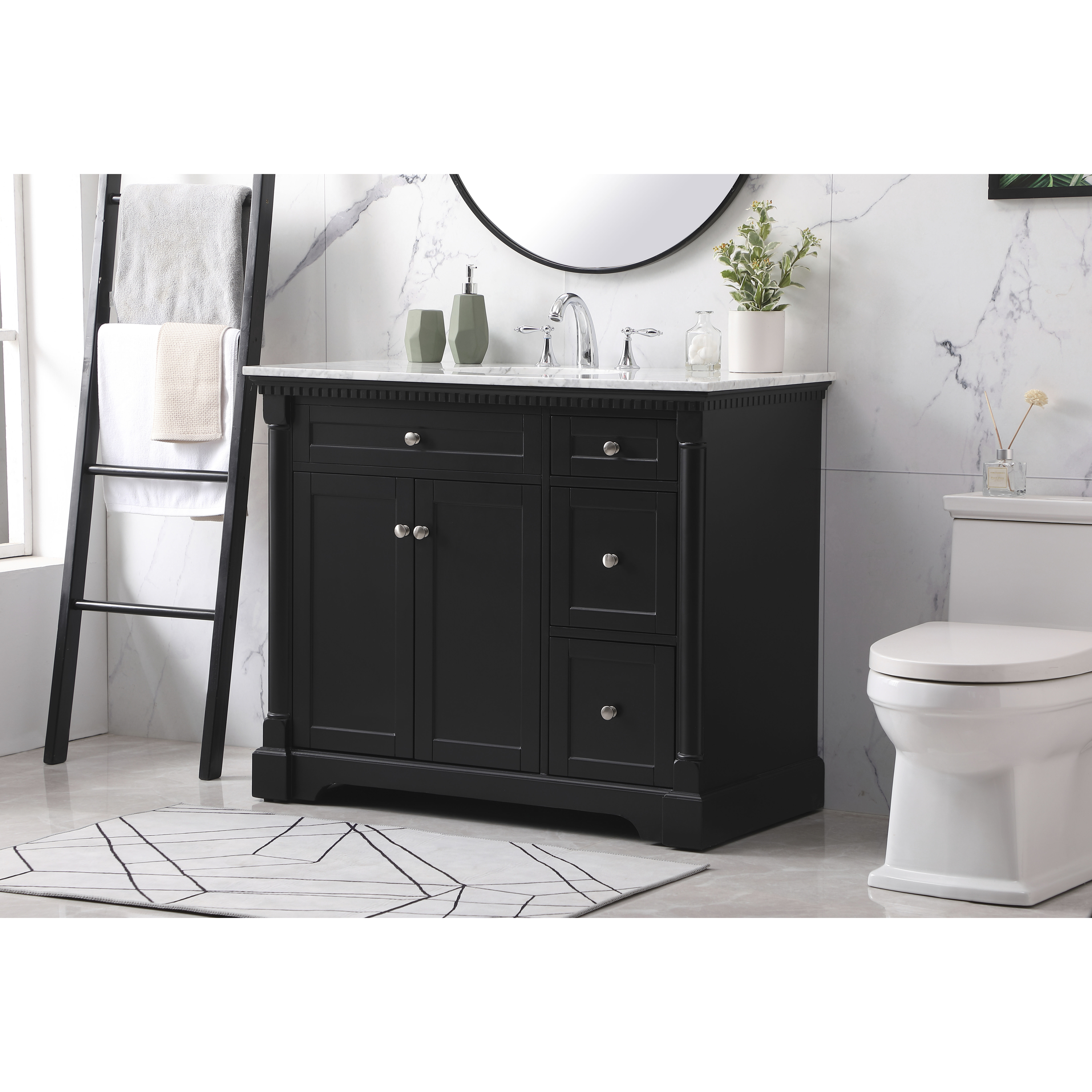 Clarence 42 X 21.5 X 35 inch Black Vanity Sink Set