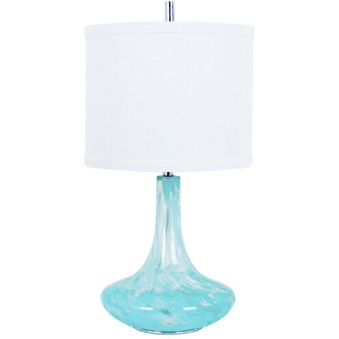 Pasha 32 inch 150 watt Light Blue and Nickel Table Lamp Portable Light