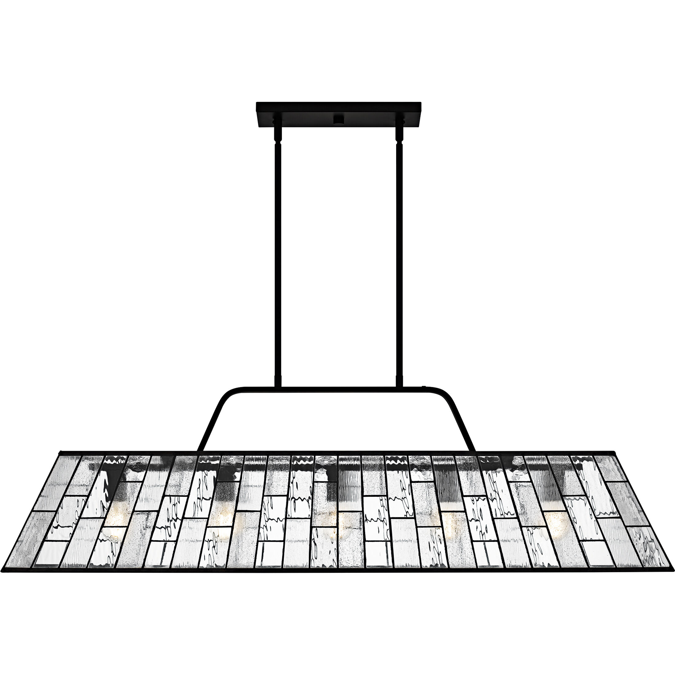 Rainier 5 Light 48 inch Matte Black Linear Chandelier Ceiling Light, Large