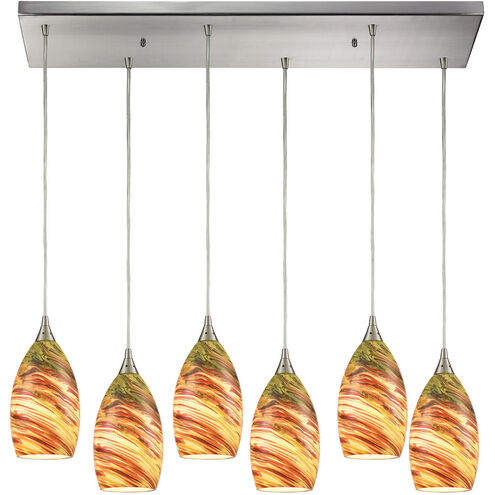 Cabarete 6 Light 32 inch Satin Nickel Multi Pendant Ceiling Light, Configurable
