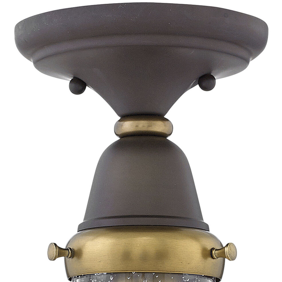 Academy 1 Light 6.5 inch Oil Rubbed Bronze with Heritage Brass Indoor Flush Mount Ceiling Light
