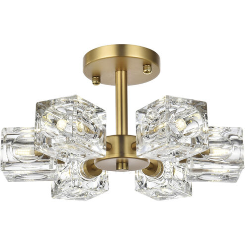 Lyra 6 Light 14 inch Satin Gold Flush Mount Ceiling Light