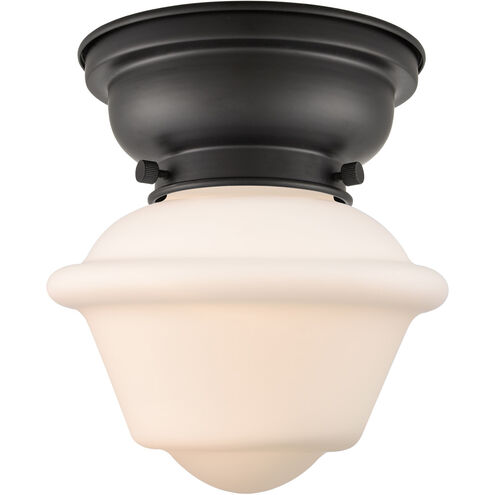 Aditi Small Oxford 1 Light 8 inch Matte Black Flush Mount Ceiling Light in Matte White Glass, Aditi