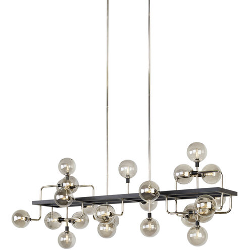 Sean Lavin Viaggio 56 inch Smoke/Polished Nickel Linear Chandelier Ceiling Light in Incandescent