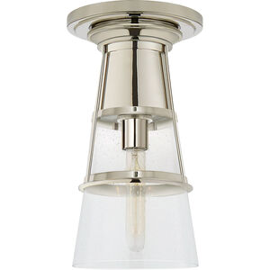 Thomas O'Brien Robinson 1 Light 8.5 inch Polished Nickel Flush Mount Ceiling Light in Seeded Glass, Medium