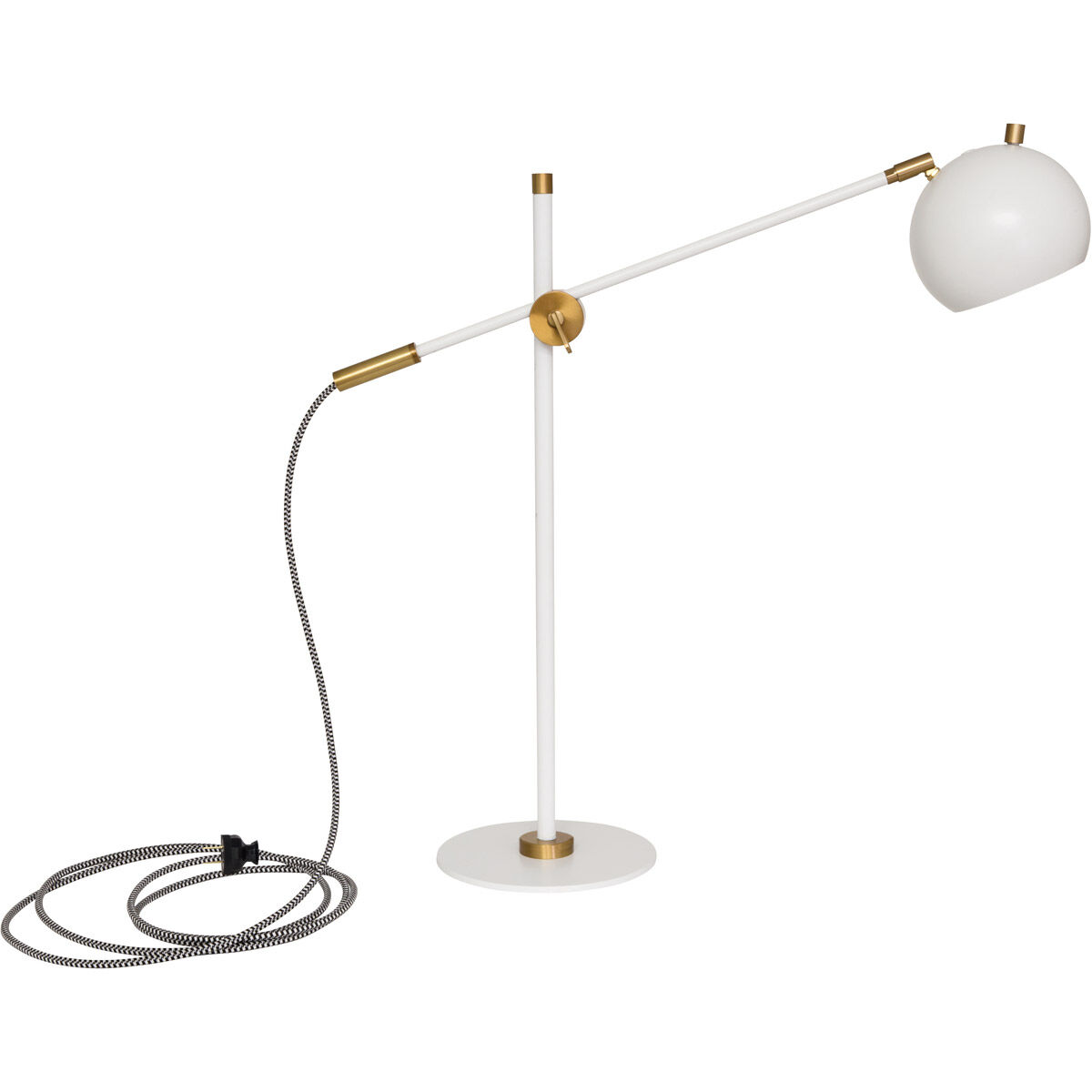 Orwell 28 inch 11 watt White with Weathered Brass Accents Table Lamp Portable Light