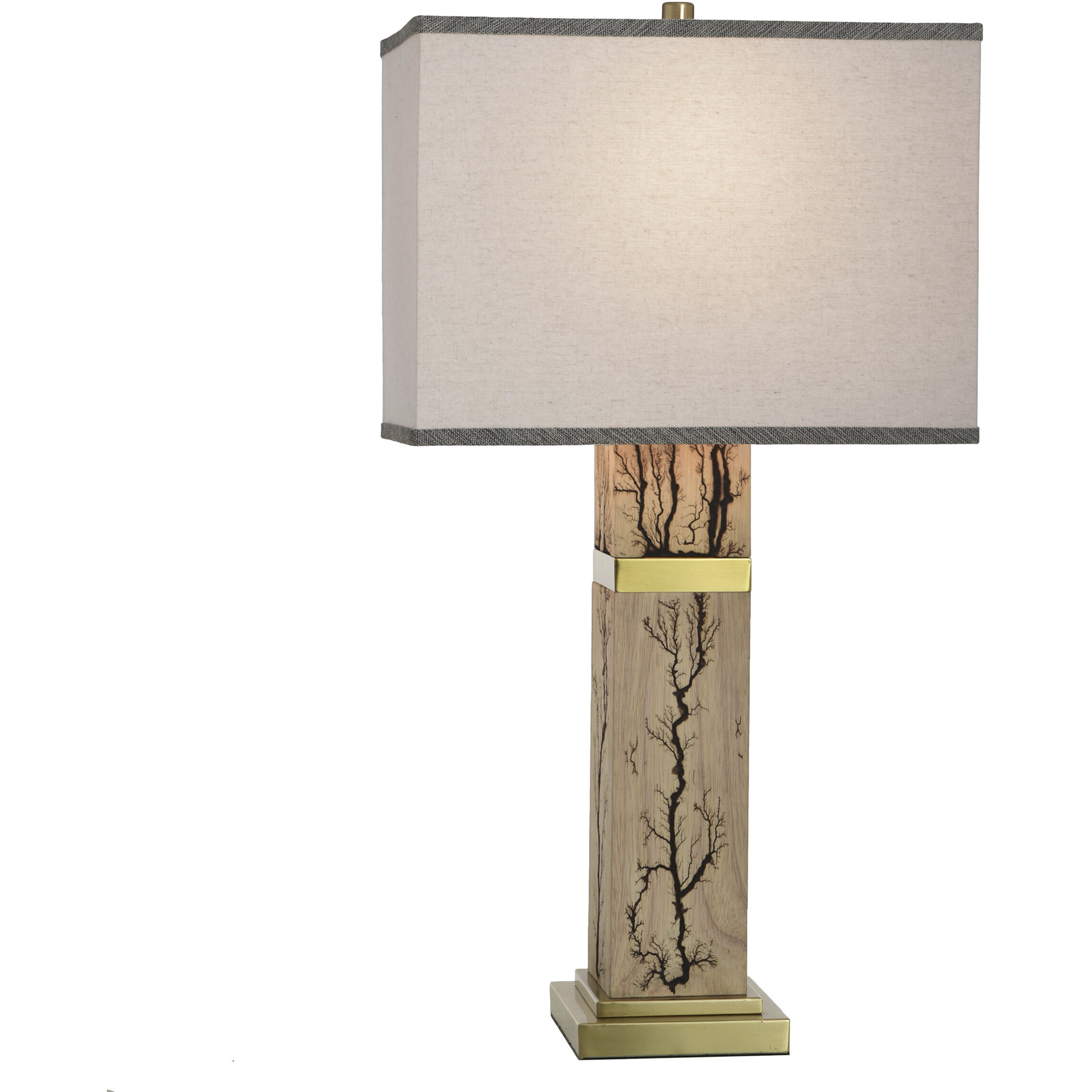 Ramsel 32.25 inch 100 watt Ramsel Gold and Oat Table Lamp Portable Light