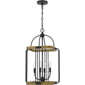 Ripon 4 Light 15.75 inch Iron/Oak Chandelier Ceiling Light