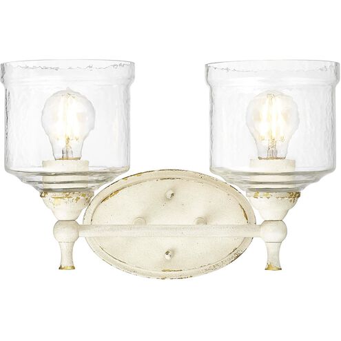 Keating 2 Light 15 inch Antique Ivory Vanity Light Wall Light