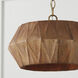 Nadeau 1 Light 15 inch Light Wood and Patinaed Brass Semi-Flush Ceiling Light, Convertible Dual Mount