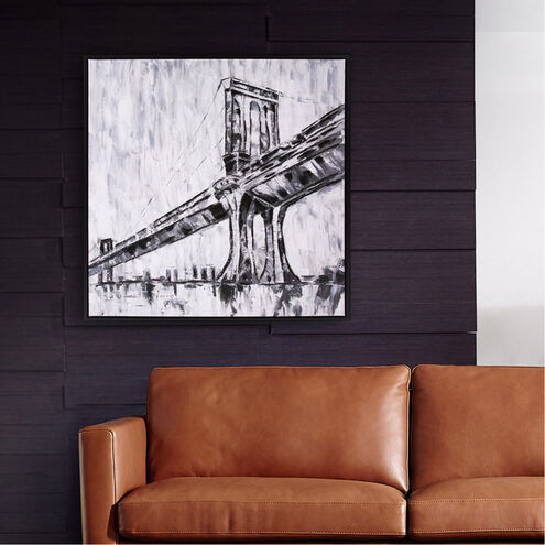 Triborough Bridge Print with Giclee Brush Strokes Wall Art