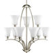 Joy 9 Light 28 inch Brushed Nickel Chandelier Ceiling Light
