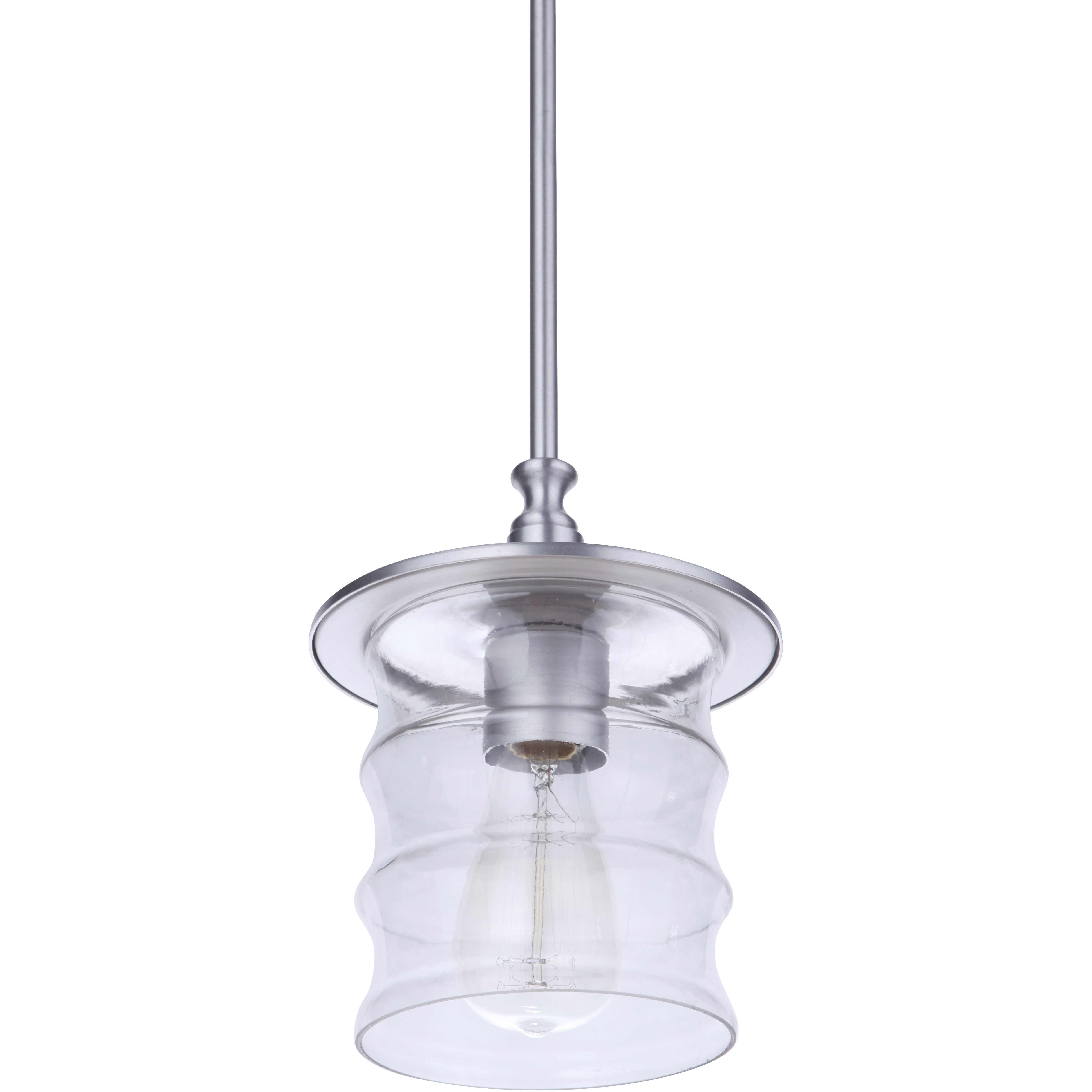 Canon 1 Light 7.5 inch Satin Aluminum Outdoor Pendant