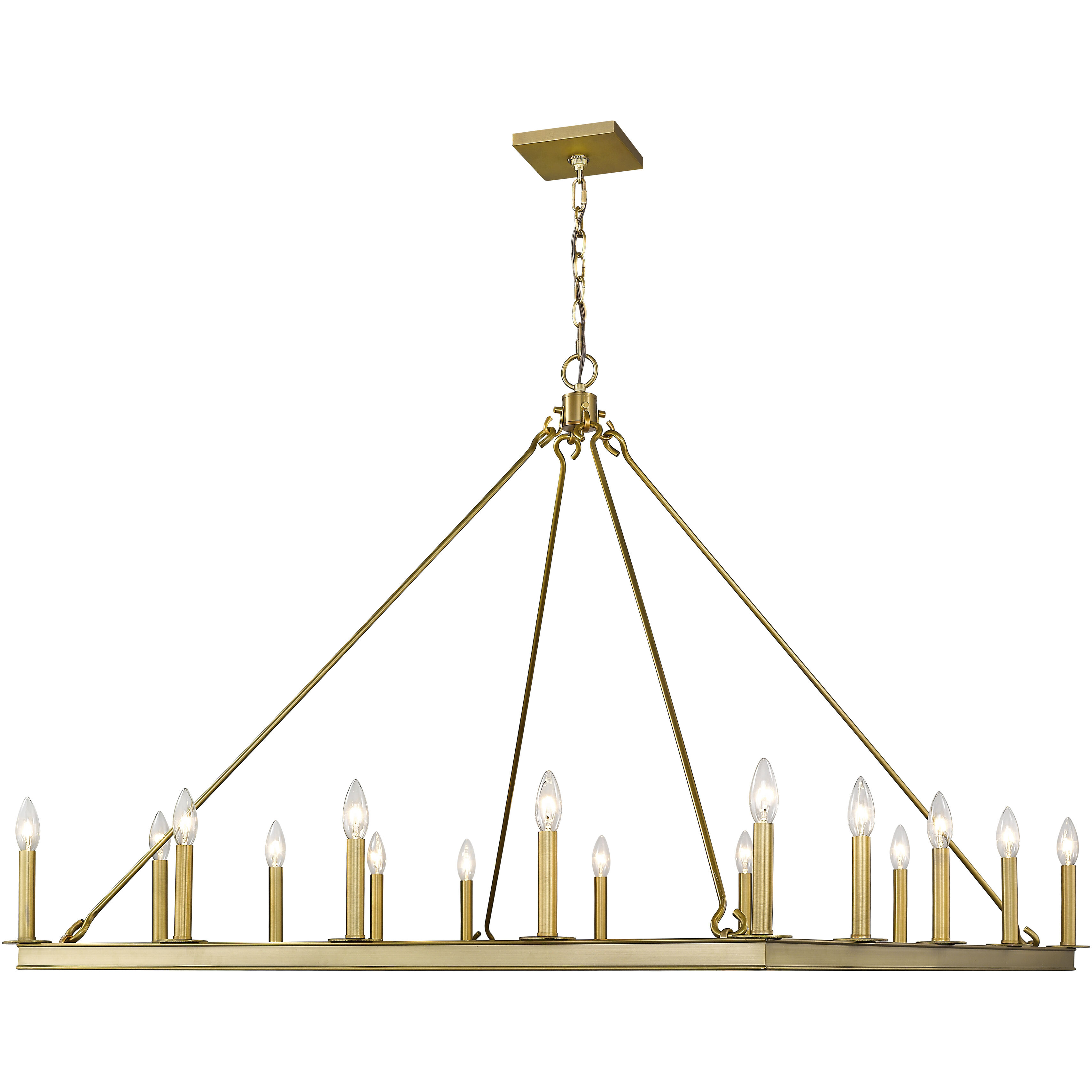Barclay 16 Light 45 inch Olde Brass Chandelier Ceiling Light