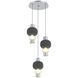 Torno Mandrel LED 20.5 inch Classic Silver with Charcoal Multi-Pendant Ceiling Light