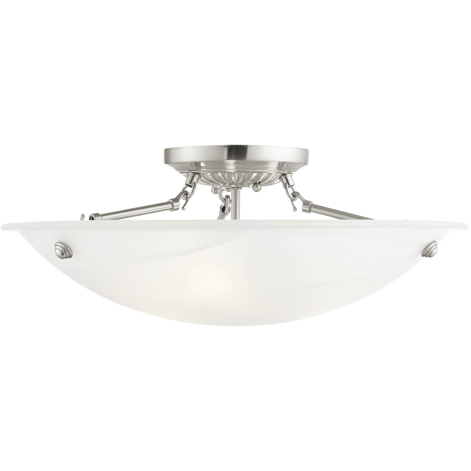 Oasis 3 Light 20 inch Brushed Nickel Semi-Flush Mount Ceiling Light
