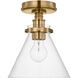 Chapman & Myers Parkington LED 8.5 inch Antique-Burnished Brass Conical Flush Mount Ceiling Light