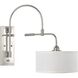 Kempsey 24 inch 75.00 watt Brushed Nickel Swing Arm Wall Bracket Wall Light