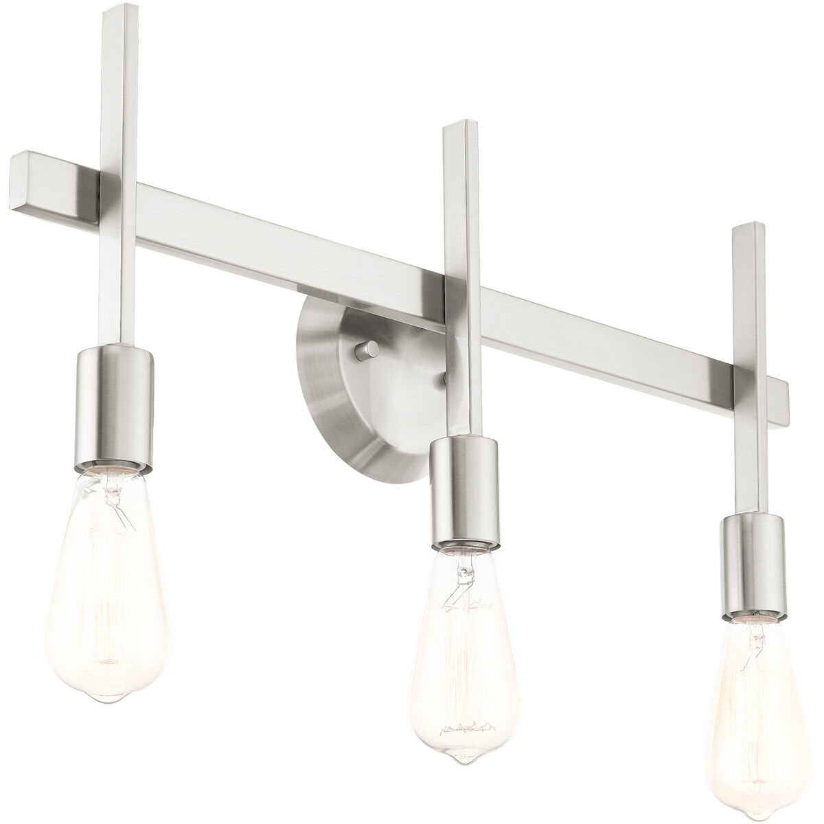 Prague 3 Light 23.5 inch Brushed Nickel Vanity Sconce Wall Light