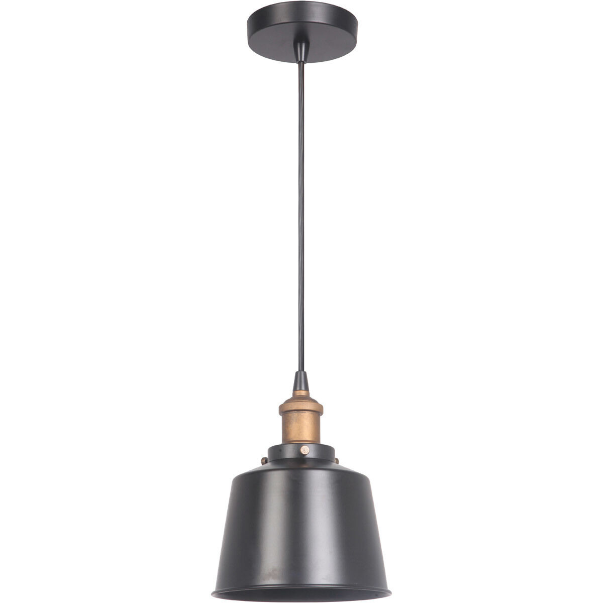 Bejamin 1 Light 7 inch Matte Black/Patina Aged Brass Mini Pendant Ceiling Light in Matte Black and Patina Aged Brass