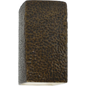 Ambiance LED 9.5 inch Hammered Brass Outdoor Wall Sconce