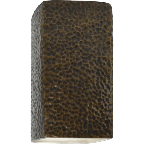 Ambiance LED 9.5 inch Hammered Brass Outdoor Wall Sconce
