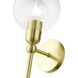 Downtown 1 Light 7 inch Satin Brass Single Sconce Wall Light, Sphere