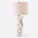 Wisp 32.5 inch 150.00 watt Satin White Glaze with Brass and Crystal Table Lamp Portable Light