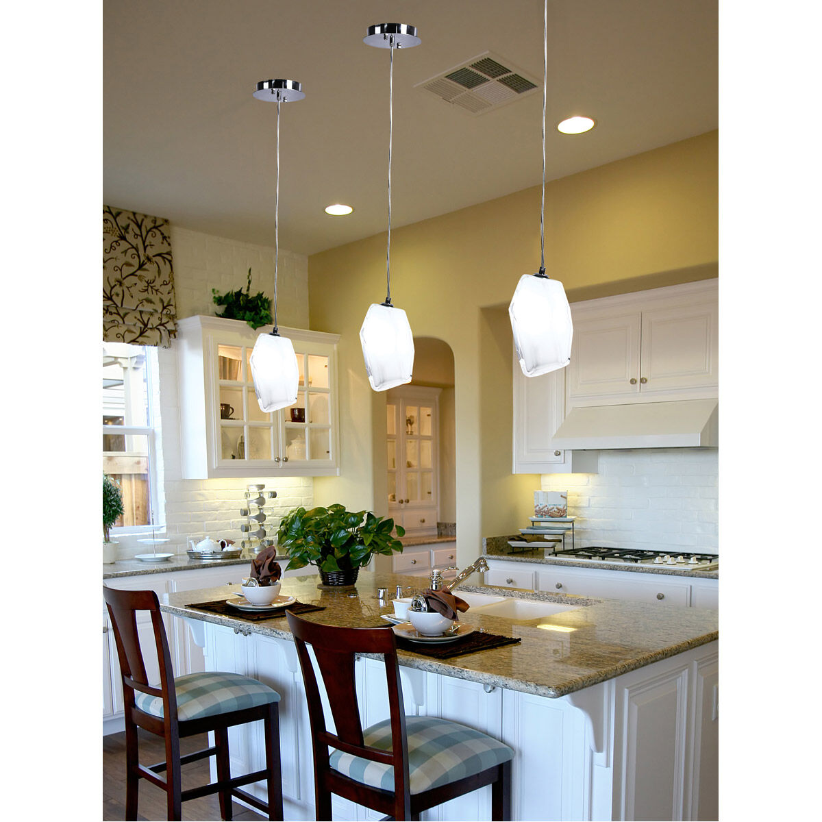 Altair 1 Light 8 inch Polished Chrome Mini Pendant Ceiling Light in White