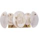 Lily 3 Light 18.38 inch Brushed Brass Bathroom Vanity Wall Light