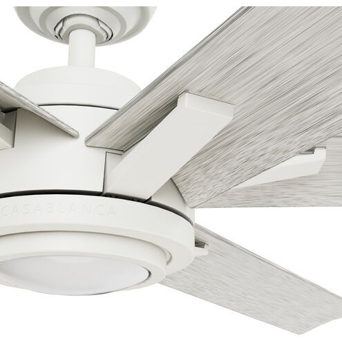 Melia 65 inch Fresh White with White Washed Oak Blades Outdoor Ceiling Fan