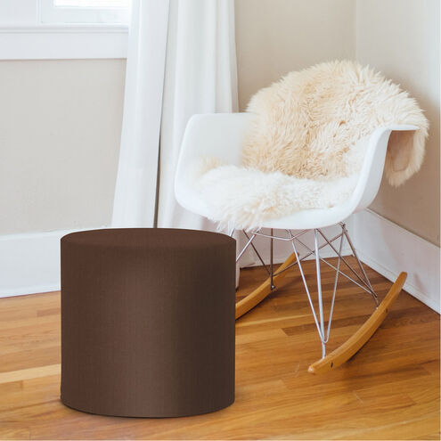 No Tip 17 inch Sterling Chocolate Cylinder Ottoman with Cover