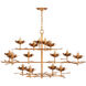 Julie Neill Clementine LED 48 inch Antique Gold Leaf Low Wide Tiered Chandelier Ceiling Light
