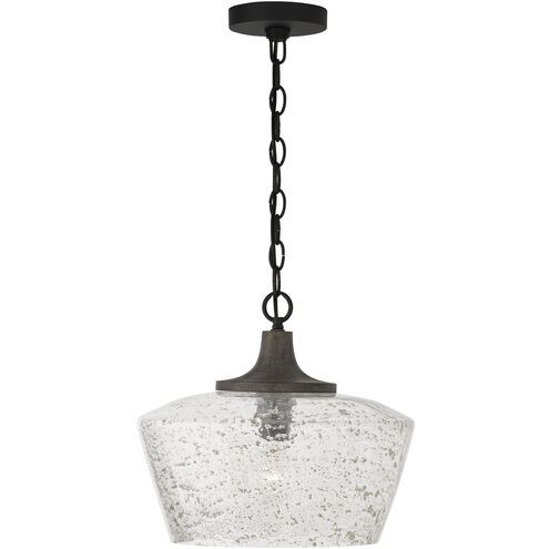 Clive 1 Light 14 inch Carbon Grey and Black Iron Pendant Ceiling Light