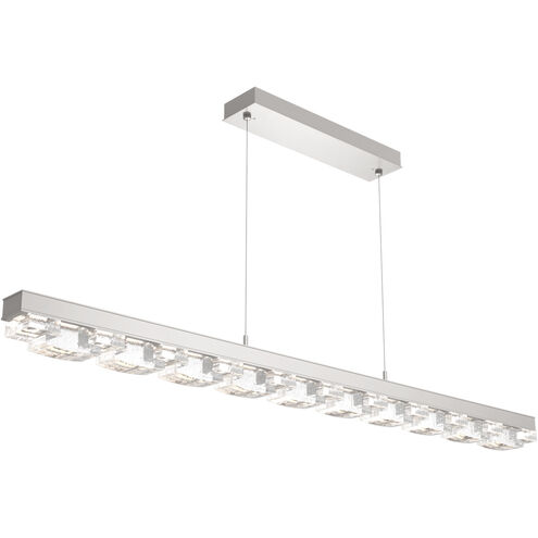 Tessera LED Beige Silver Linear Pendant Ceiling Light in Tetro Cast
