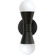 Fortuna 2 Light 5 inch Matte Black Decorative Wall Sconce Wall Light