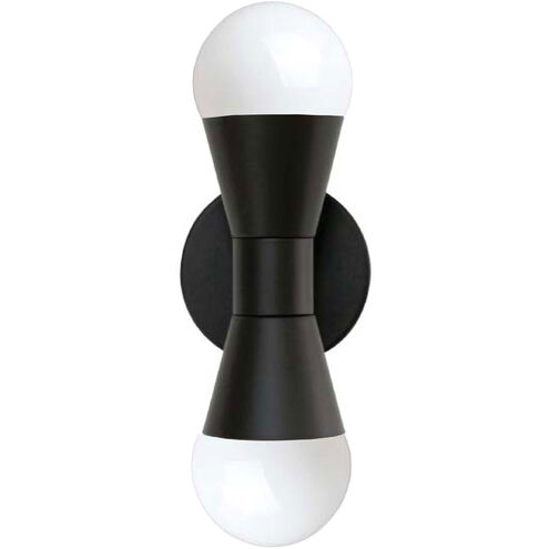 Fortuna 2 Light 5 inch Matte Black Decorative Wall Sconce Wall Light