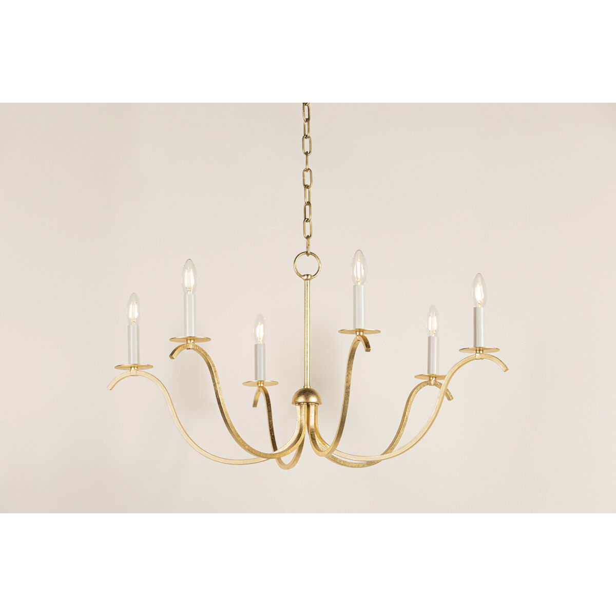 Jaclin 6 Light 34.5 inch Gold Leaf Chandelier Ceiling Light