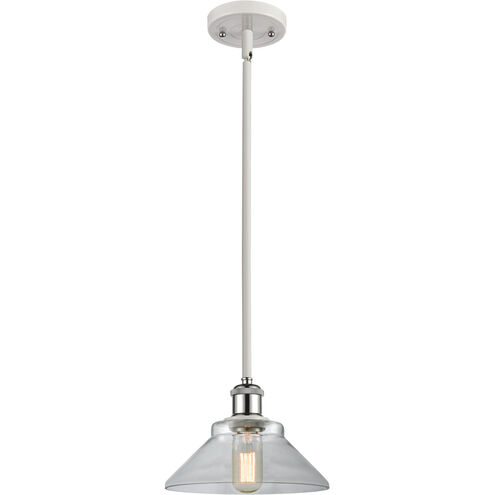 Ballston Orwell 1 Light 8 inch White and Polished Chrome Pendant Ceiling Light in Clear Glass, Ballston