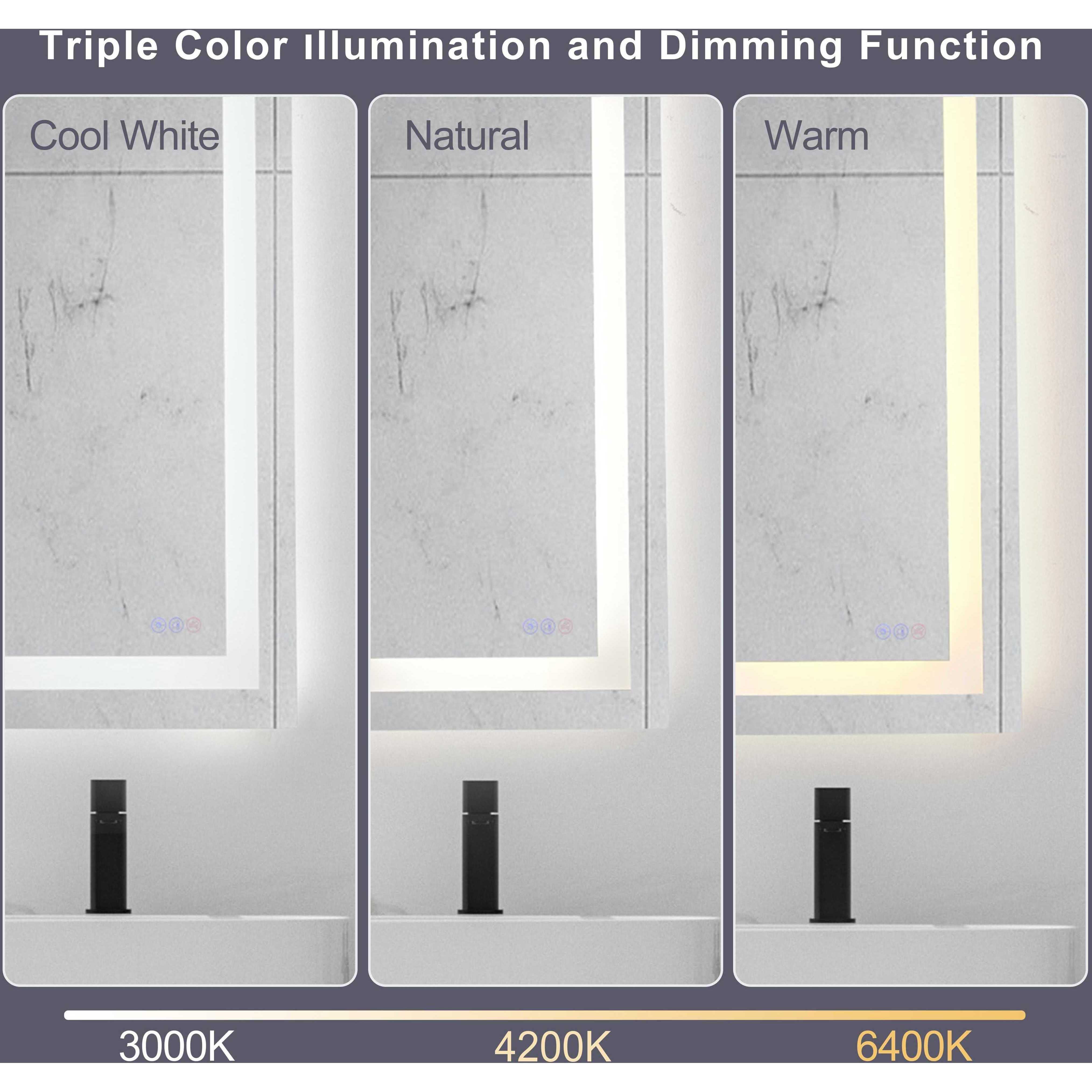 Riven 36 X 20 inch White LED Mirror