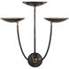 Thomas O'Brien Keria LED 22 inch Bronze and Hand-Rubbed Antique Brass Triple Sconce Wall Light, Large